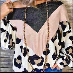 Leopard Long Sleeve Sweater - Brand New